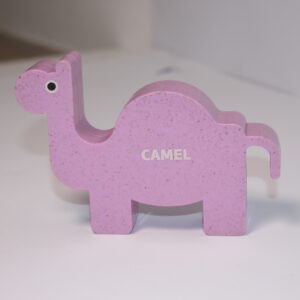 Wooden Purple Camel Figurine