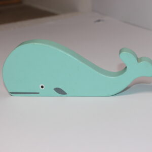 Wooden Blue Whale Figurine